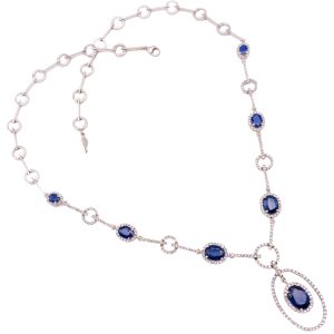 Effy Natural Sapphire Necklace with Diamond Accents 14K Gold main