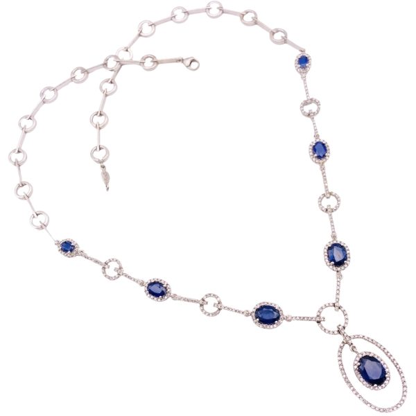 Effy Natural Sapphire Necklace with Diamond Accents 14K Gold main