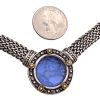 Flli Menegatti Venetian Glass Intaglio Necklace Sterling Silver and 18K Gold close up