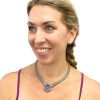Flli Menegatti Venetian Glass Intaglio Necklace Sterling Silver and 18K Gold worn