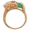 Jade Dragon Ring with Diamond Accent 14K Gold top