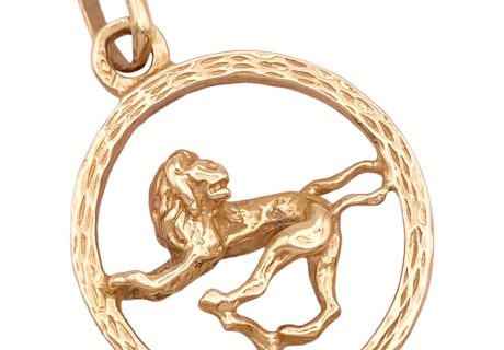 Leo Lion Zodiac Pendant 14K Gold