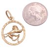 Leo Lion Zodiac Pendant 14K Gold size