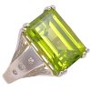 Modernist 9.86ctw Peridot Ring with Diamond Accents 14K Gold side