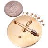 Opal Clock Pendant Brooch with Diamond Accents 14K Gold back