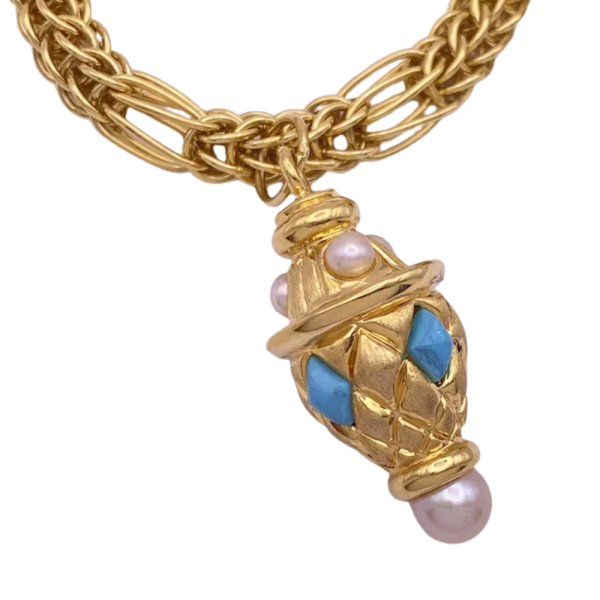 Ornate Jeweled Bauble Charm Bracelet 14K Gold coral (2)