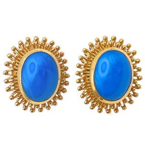 Persian Turquoise Statement Earrings 18K Gold