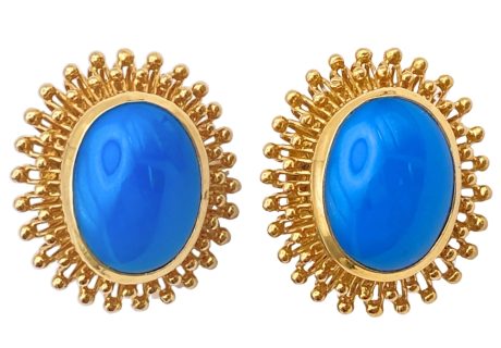 Persian Turquoise Statement Earrings 18K Gold