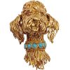 Poodle Dog Brooch Pin 18K Gold