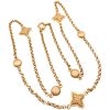 Rolo Link Necklace with Quatrefoil Accents in 14K Gold 36 Length