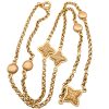 Rolo Link Necklace with Quatrefoil Accents in 14K Gold 36 Length full