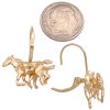 Running Horses Equestrian Drop Earrings 14K Gold size