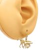 Running Horses Equestrian Drop Earrings 14K Gold worn