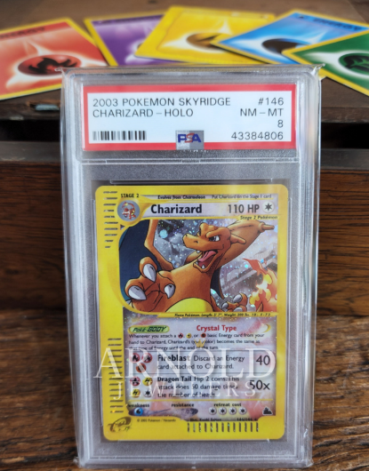 Selling pokemon Cards NM Charizard card graded 8