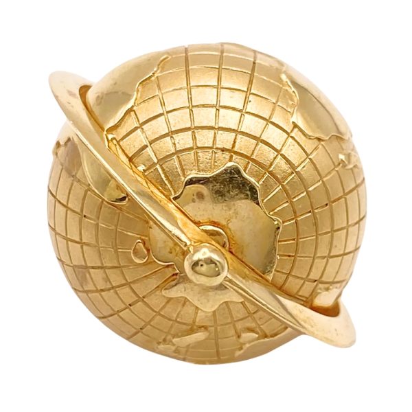 Spinning Globe Pendant 14K Gold end