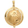 Spinning Globe Pendant 14K Gold side one