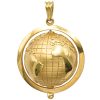 Spinning Globe Pendant 14K Gold side two