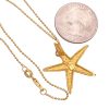 Starfish or Sea Star Necklace 14K Gold size and back