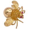 Tiffany & Co Ruby Bee Brooch Pin 18K Gold side angle