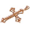 Victorian Revival Diamond Cross Pendant with Black Enamel Accent 14K Gold side