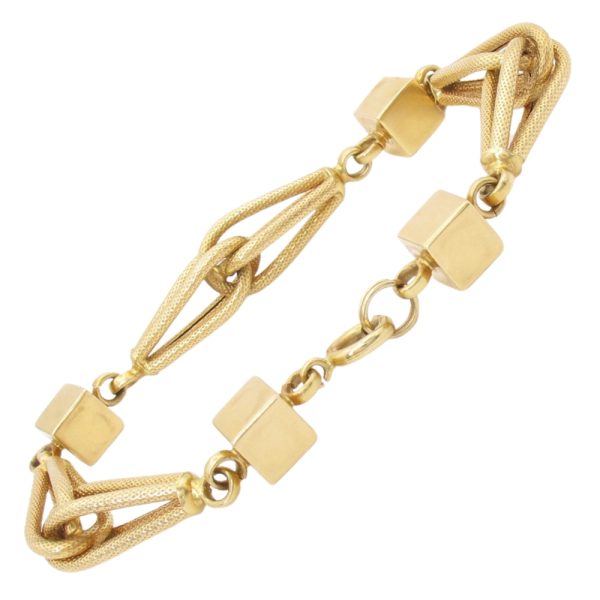 Vintage Cube Bracelet 18K Gold 7.5 Length back