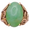 Vintage Handcrafted Jade Ring 14K Gold