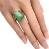 Vintage Handcrafted Jade Ring 14K Gold worn