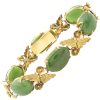 Vintage Jade Floral Bracelet 10K Gold front