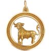 Vintage Taurus Bull Pendant 18K Gold
