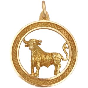 Vintage Taurus Bull Pendant 18K Gold