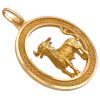 Vintage Taurus Bull Pendant 18K Gold side