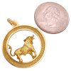 Vintage Taurus Bull Pendant 18K Gold size