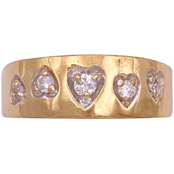 0.18ctw Diamond Heart Band Ring 14K Gold