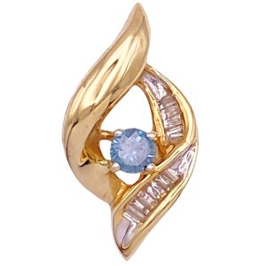0.30ctw Blue Diamond Pendant 14K Gold