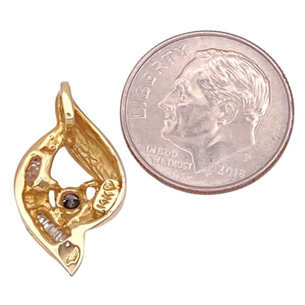 0.30ctw Blue Diamond Pendant 14K Gold back