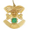 0.33ct Colombian Emerald Inca Mayan Pendant Charm 18K Gold