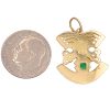 0.33ct Colombian Emerald Inca Mayan Pendant Charm 18K Gold back
