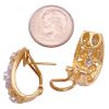 0.36ctw Diamond Floral Earrings 14K Two-Tone Gold back