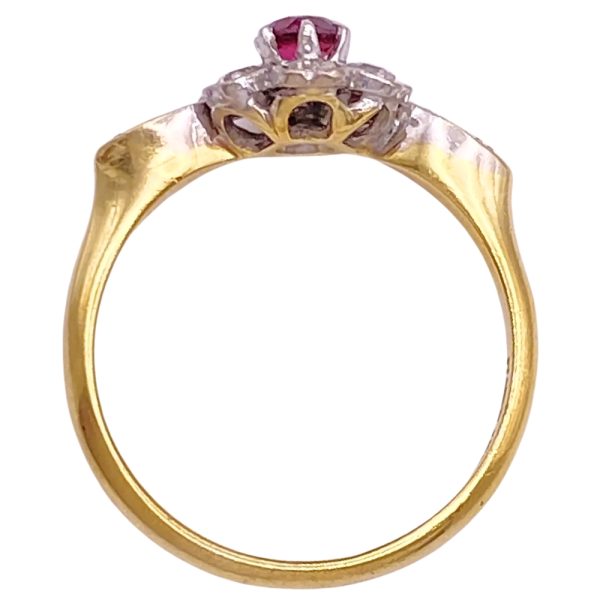 0.45ctw Ruby Ring with Diamond Accents in Platinum & 18K Gold profile