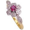 0.45ctw Ruby Ring with Diamond Accents in Platinum & 18K Gold side