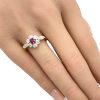 0.45ctw Ruby Ring with Diamond Accents in Platinum & 18K Gold worn