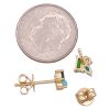 0.48ctw Gemstone Triple Treasure Stud Earrings 14K Gold size