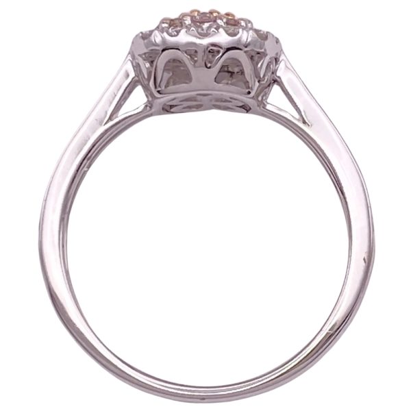 0.53ctw Diamond Cluster Ring 14K White & Rose Gold profile
