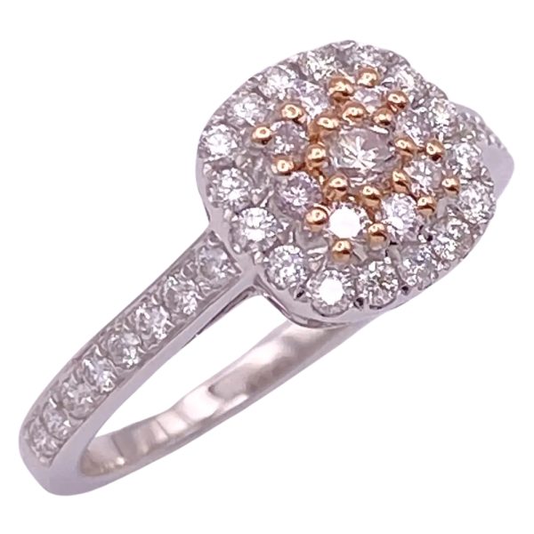 0.53ctw Diamond Cluster Ring 14K White & Rose Gold side
