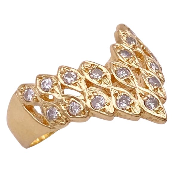 0.54ctw Diamond Chevron Ring 14K Gold side