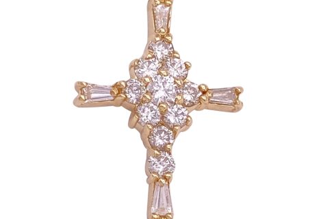 0.75ctw Diamond Cross Pendant 14K Gold