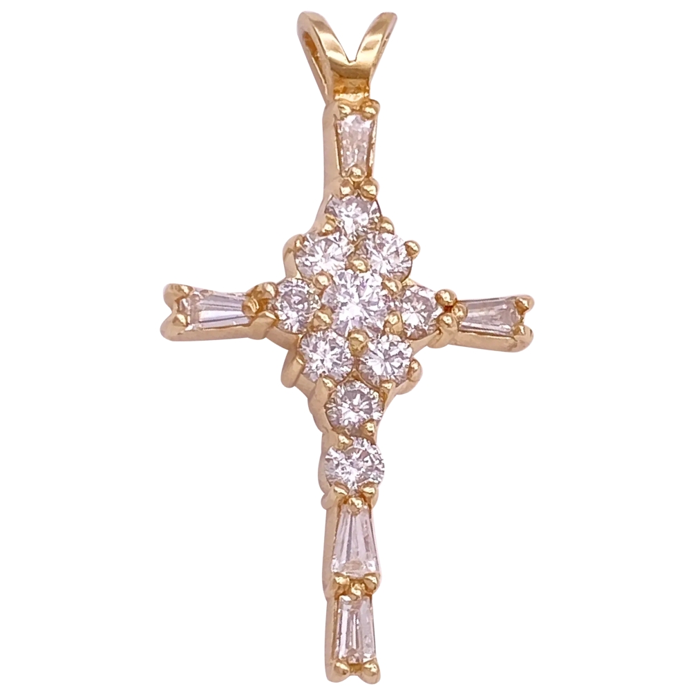 0.75ctw Diamond Cross Pendant 14K Gold