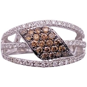 0.79ctw Brown Diamond Ring 14K White Gold