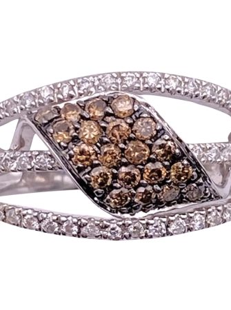 0.79ctw Brown Diamond Ring 14K White Gold