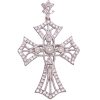 0.82ctw Diamond Ornate Cross Pendant 18K White Gold